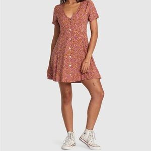 RVCA Pink Floral Mini Dress